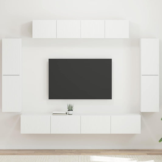 TV Cabinet 8 pcs White