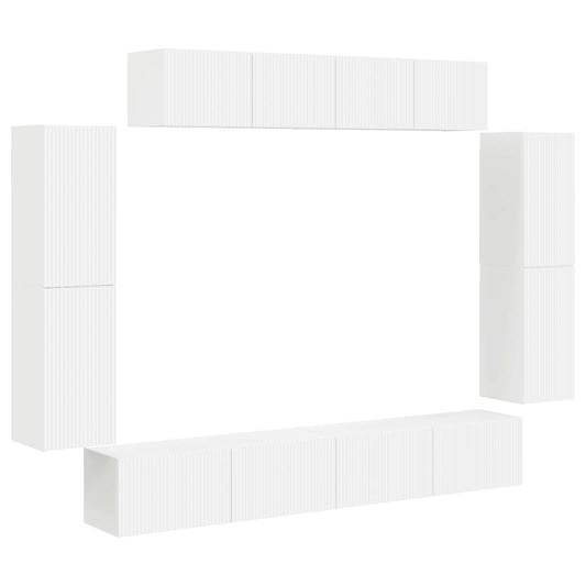 TV Cabinet 8 pcs White