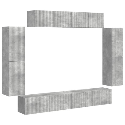 TV Cabinet 8 pcs Concrete Grey