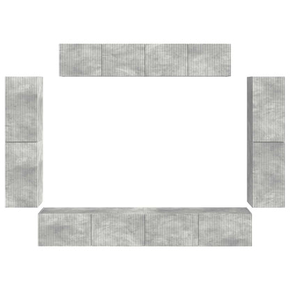 TV Cabinet 8 pcs Concrete Grey