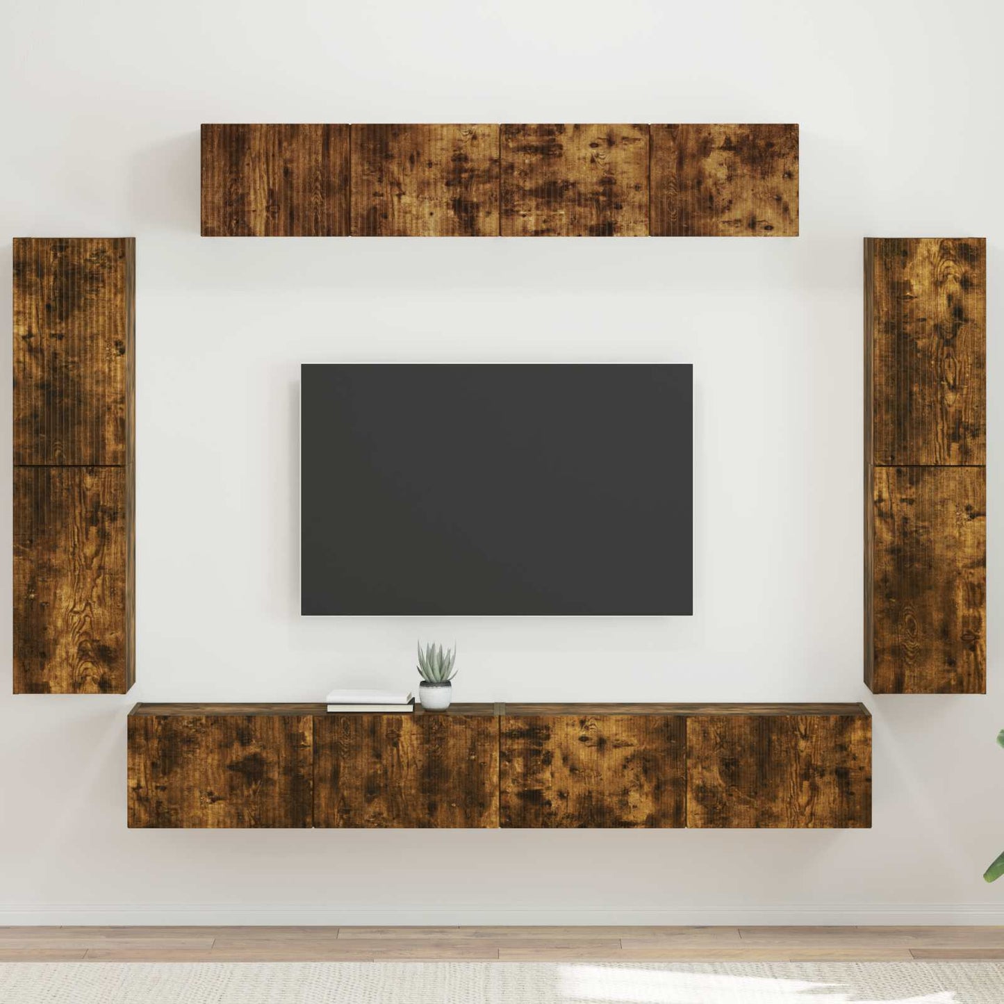 TV Cabinet 8 pcs Smoked Oak