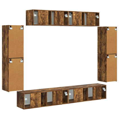 TV Cabinet 8 pcs Smoked Oak