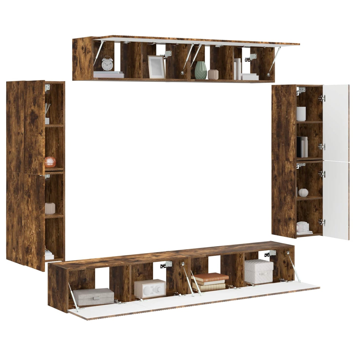 TV Cabinet 8 pcs Smoked Oak