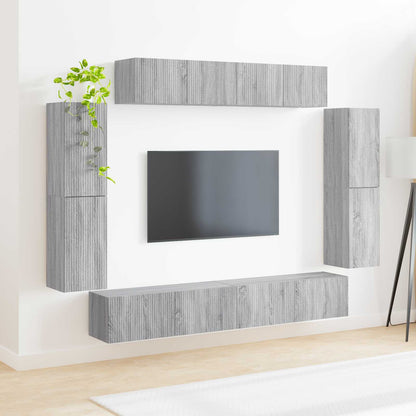 TV Cabinet 8 pcs Grey Sonoma