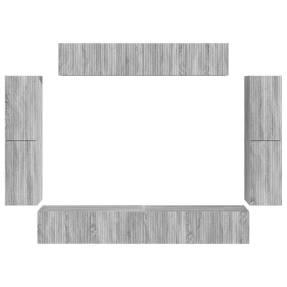 TV Cabinet 8 pcs Grey Sonoma