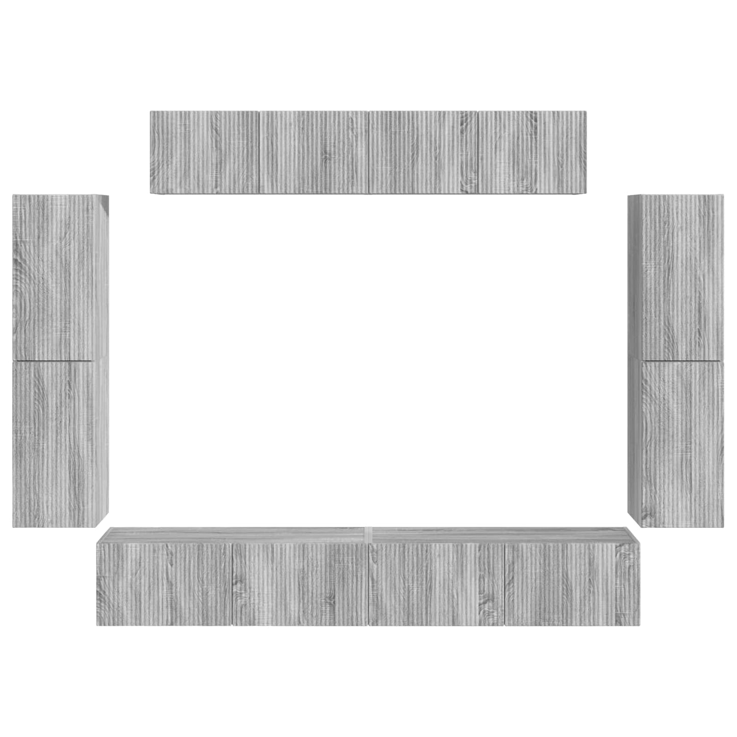 TV Cabinet 8 pcs Grey Sonoma