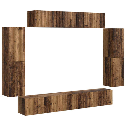 TV Cabinet 8 pcs Old Wood