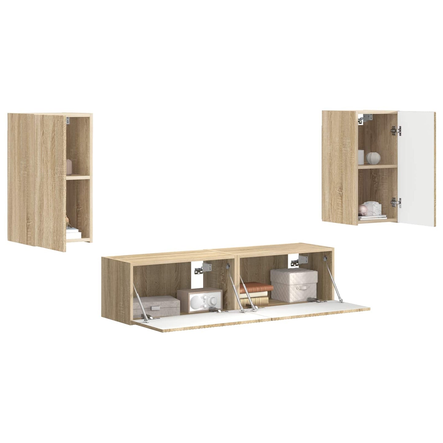 TV Cabinet Set 4 pcs Sonoma Oak Engineered Wood