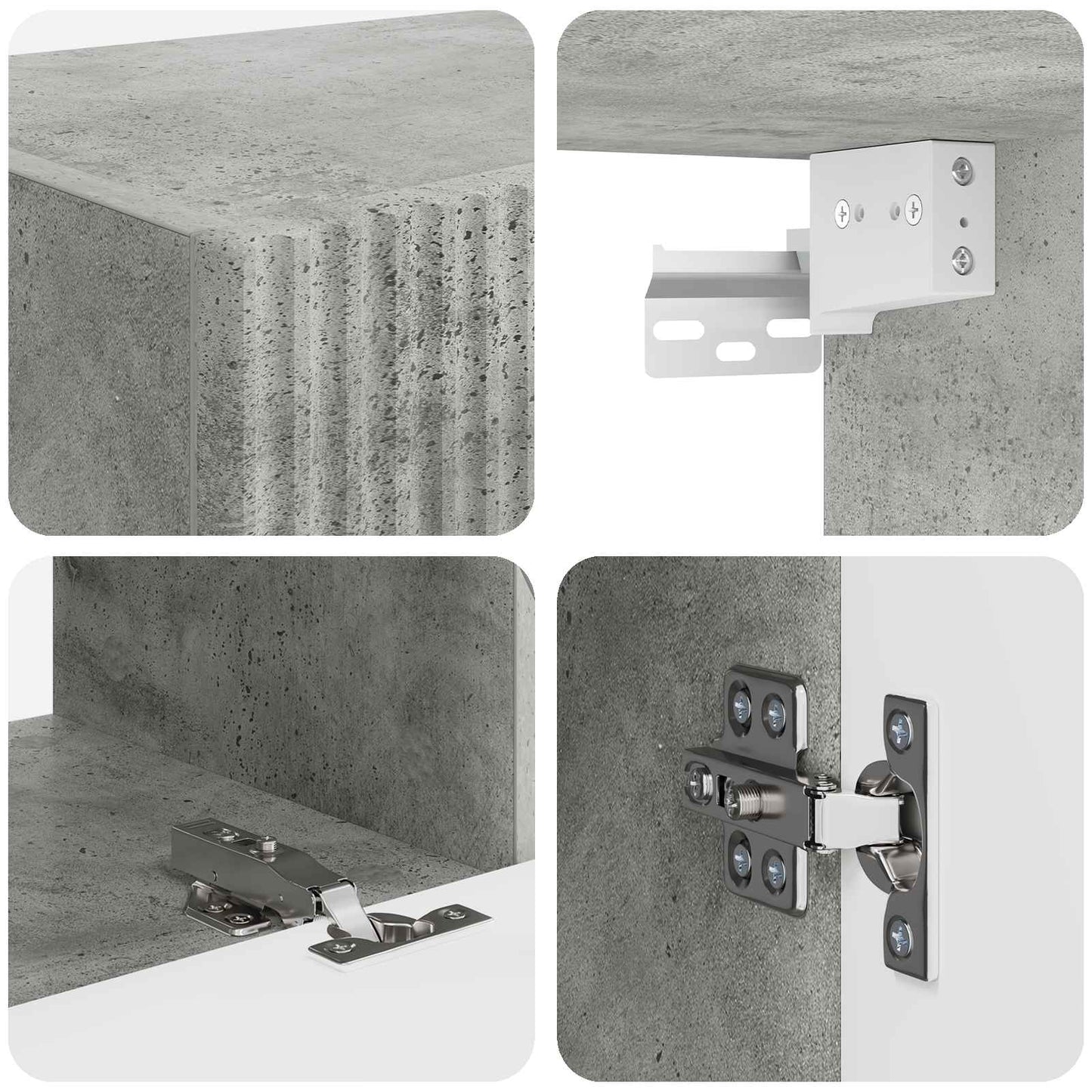 TV Cabinet Set 4 pcs Concrete Grey Engineered Wood