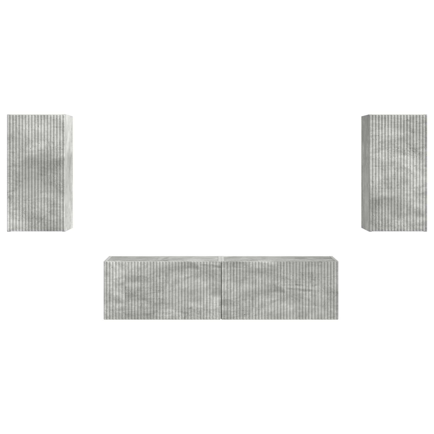 TV Cabinet Set 4 pcs Concrete Grey Engineered Wood