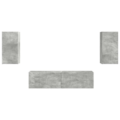 TV Cabinet Set 4 pcs Concrete Grey Engineered Wood