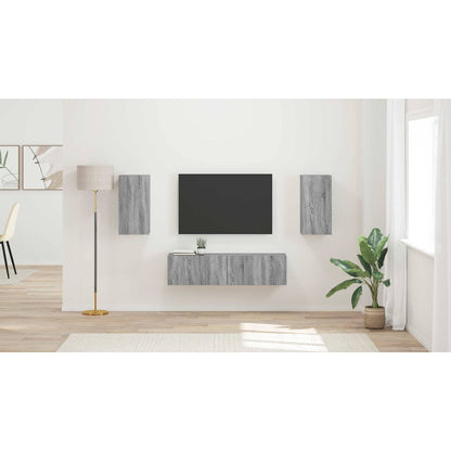 TV Cabinet Set 4 pcs Grey Sonoma Engineered Wood