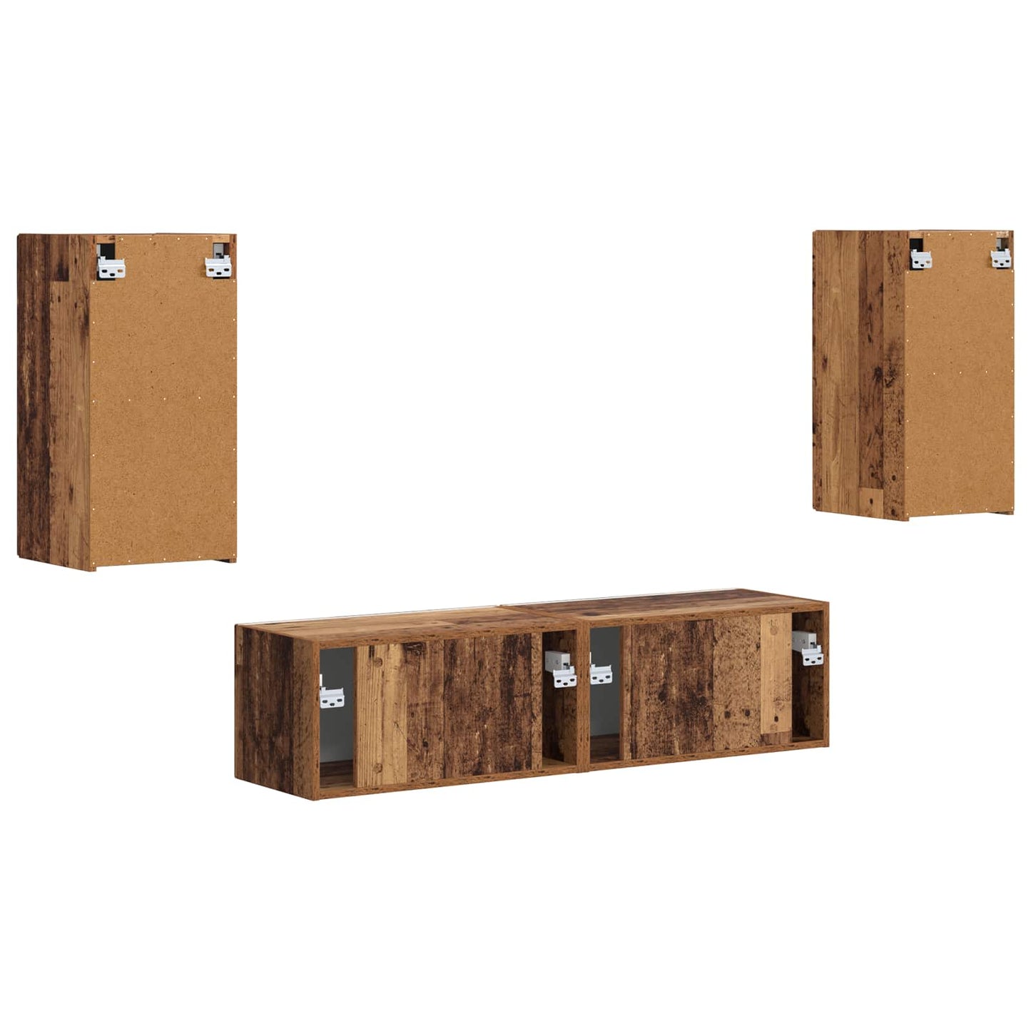 TV Cabinet Set 4 pcs Old Wood Engineered Wood