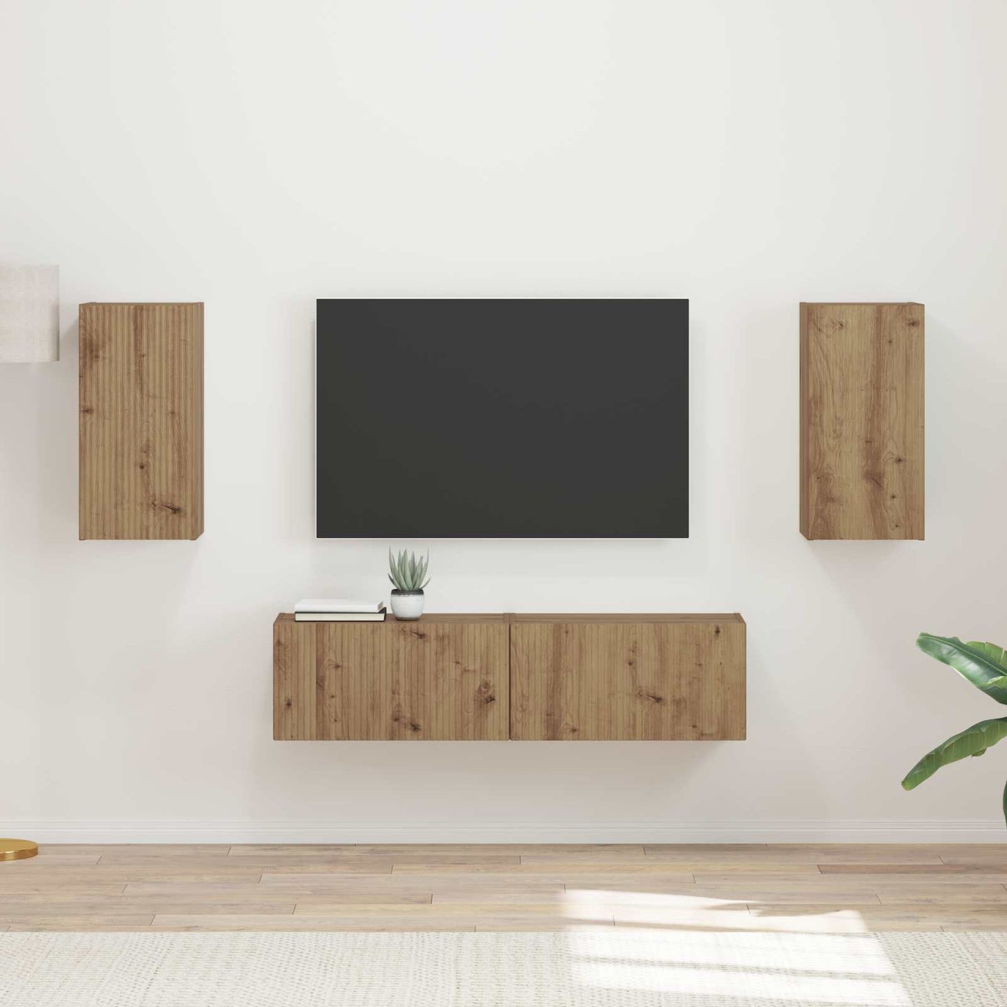 TV Cabinet Set 4 pcs Artisan Oak Engineered Wood