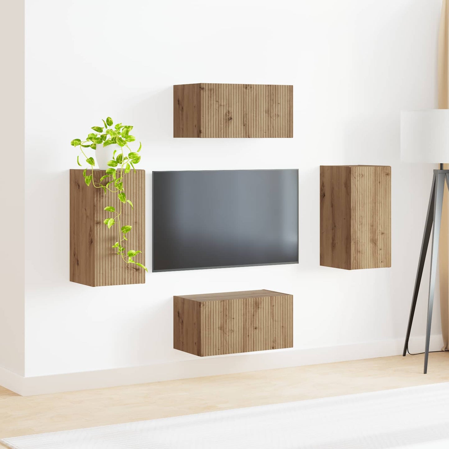 TV Cabinet Set 4 pcs Artisan Oak Engineered Wood