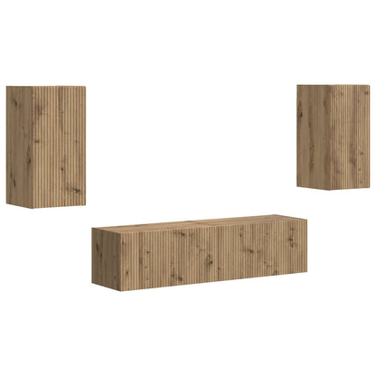 TV Cabinet Set 4 pcs Artisan Oak Engineered Wood