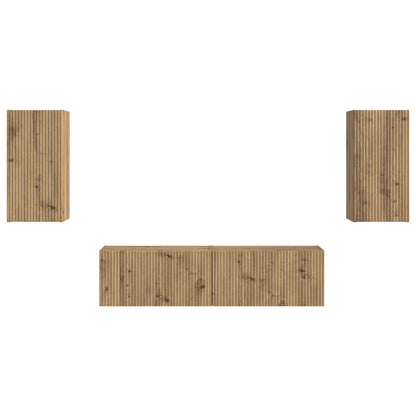 TV Cabinet Set 4 pcs Artisan Oak Engineered Wood
