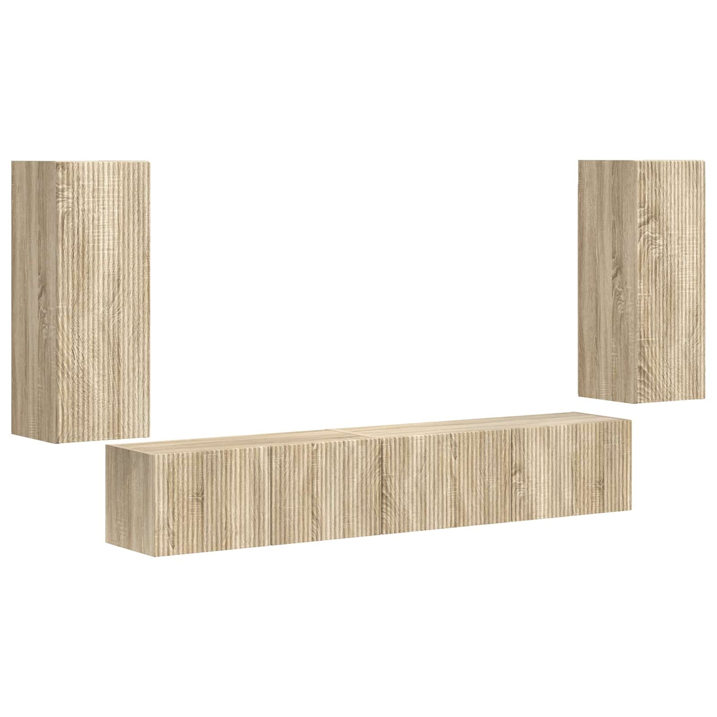 TV Cabinet Set 4 pcs Sonoma Oak Engineered Wood