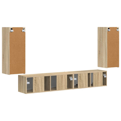 TV Cabinet Set 4 pcs Sonoma Oak Engineered Wood