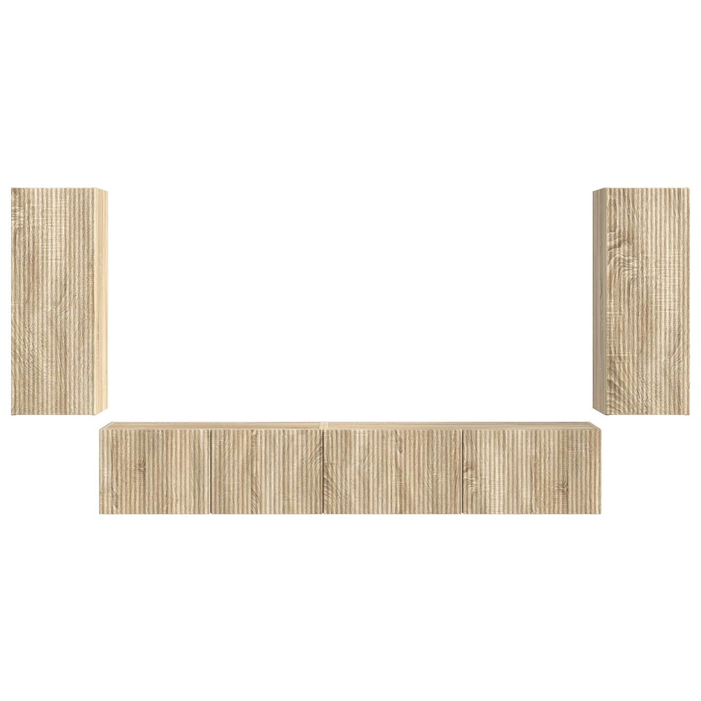 TV Cabinet Set 4 pcs Sonoma Oak Engineered Wood