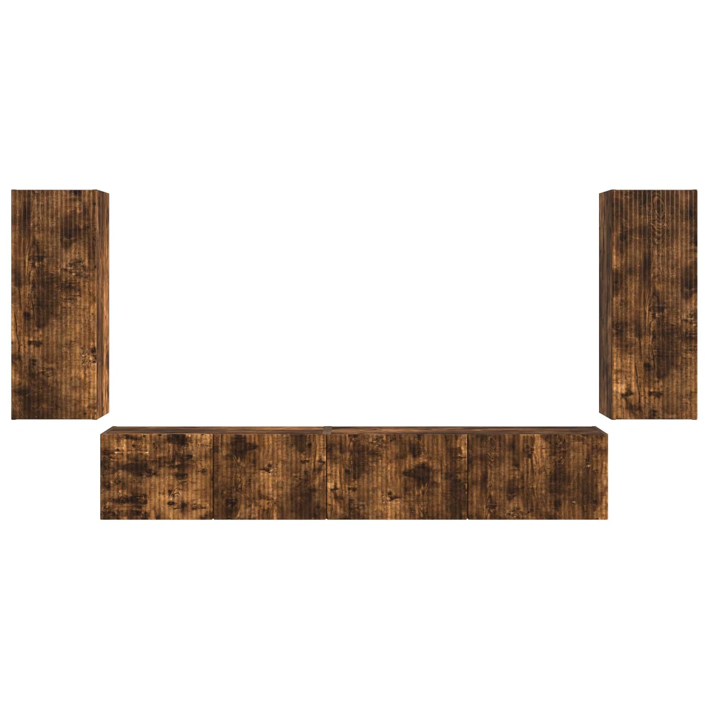 TV Cabinet Set 4 pcs Smoked Oak Engineered Wood