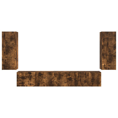 TV Cabinet Set 4 pcs Smoked Oak Engineered Wood