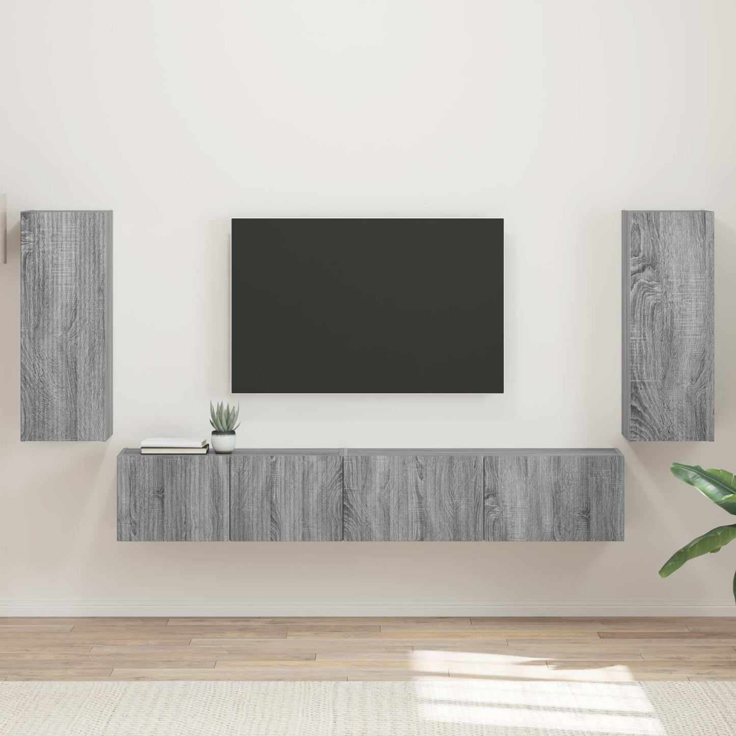 TV Cabinet Set 4 pcs Grey Sonoma Engineered Wood