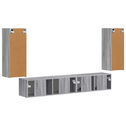 TV Cabinet Set 4 pcs Grey Sonoma Engineered Wood