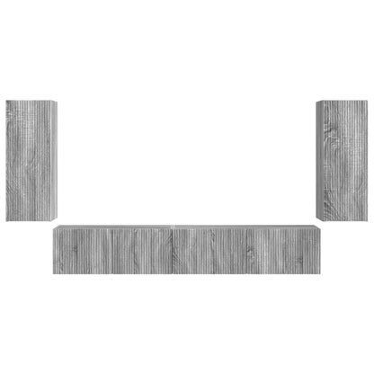 TV Cabinet Set 4 pcs Grey Sonoma Engineered Wood