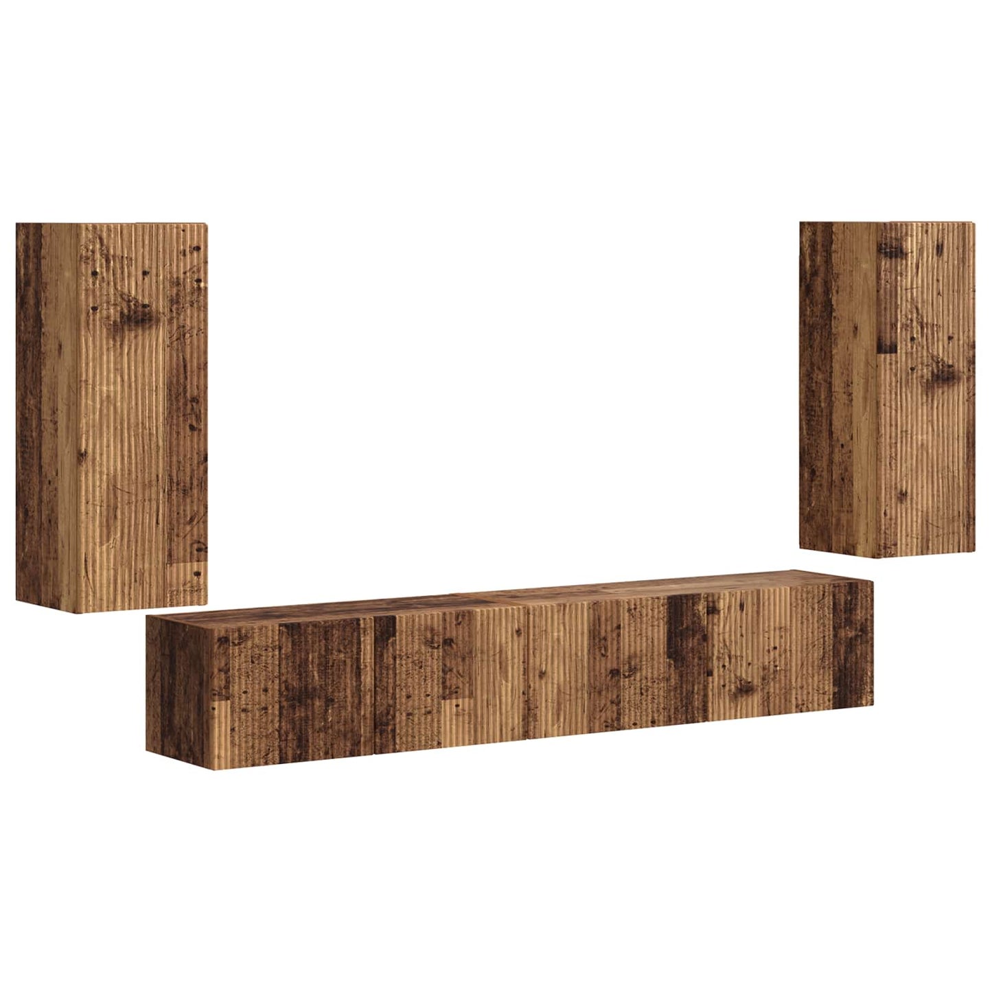 TV Cabinet Set 4 pcs Old Wood Engineered Wood