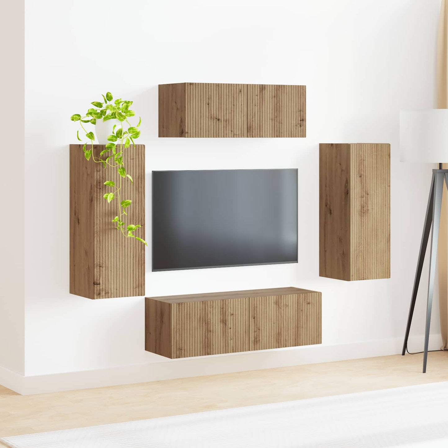TV Cabinet Set 4 pcs Artisan Oak Engineered Wood