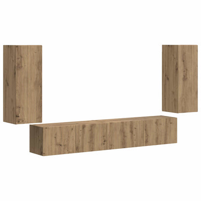 TV Cabinet Set 4 pcs Artisan Oak Engineered Wood