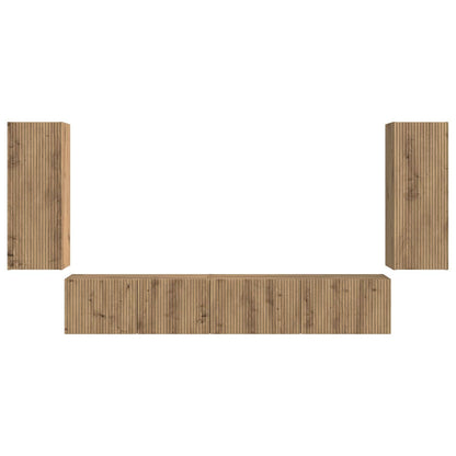 TV Cabinet Set 4 pcs Artisan Oak Engineered Wood