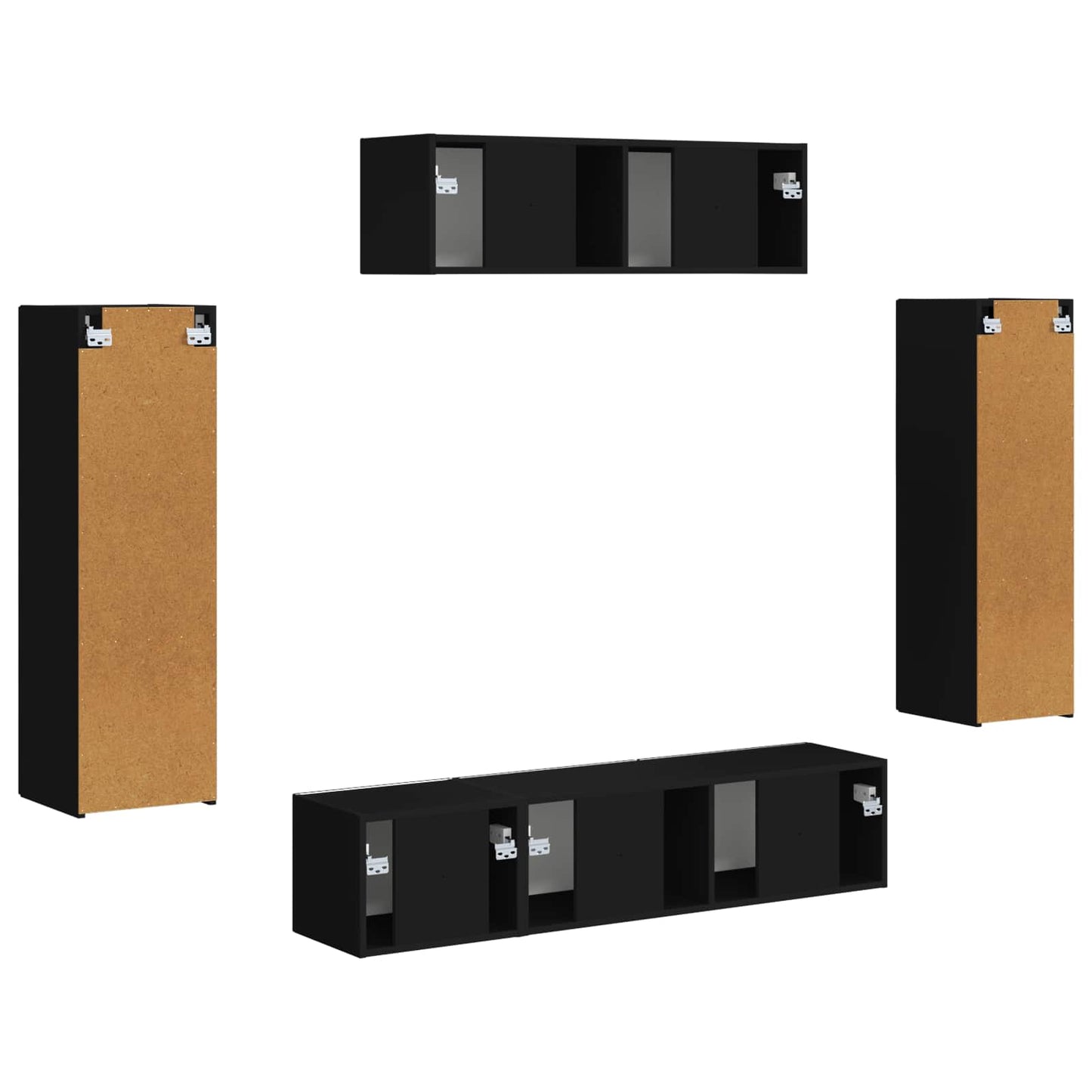 TV Cabinet 5 pcs Black
