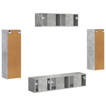 TV Cabinet 5 pcs Concrete Grey