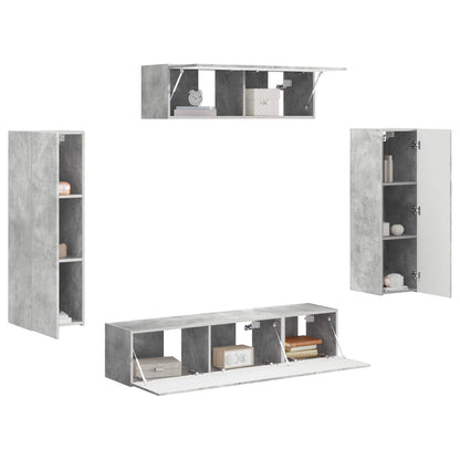 TV Cabinet 5 pcs Concrete Grey