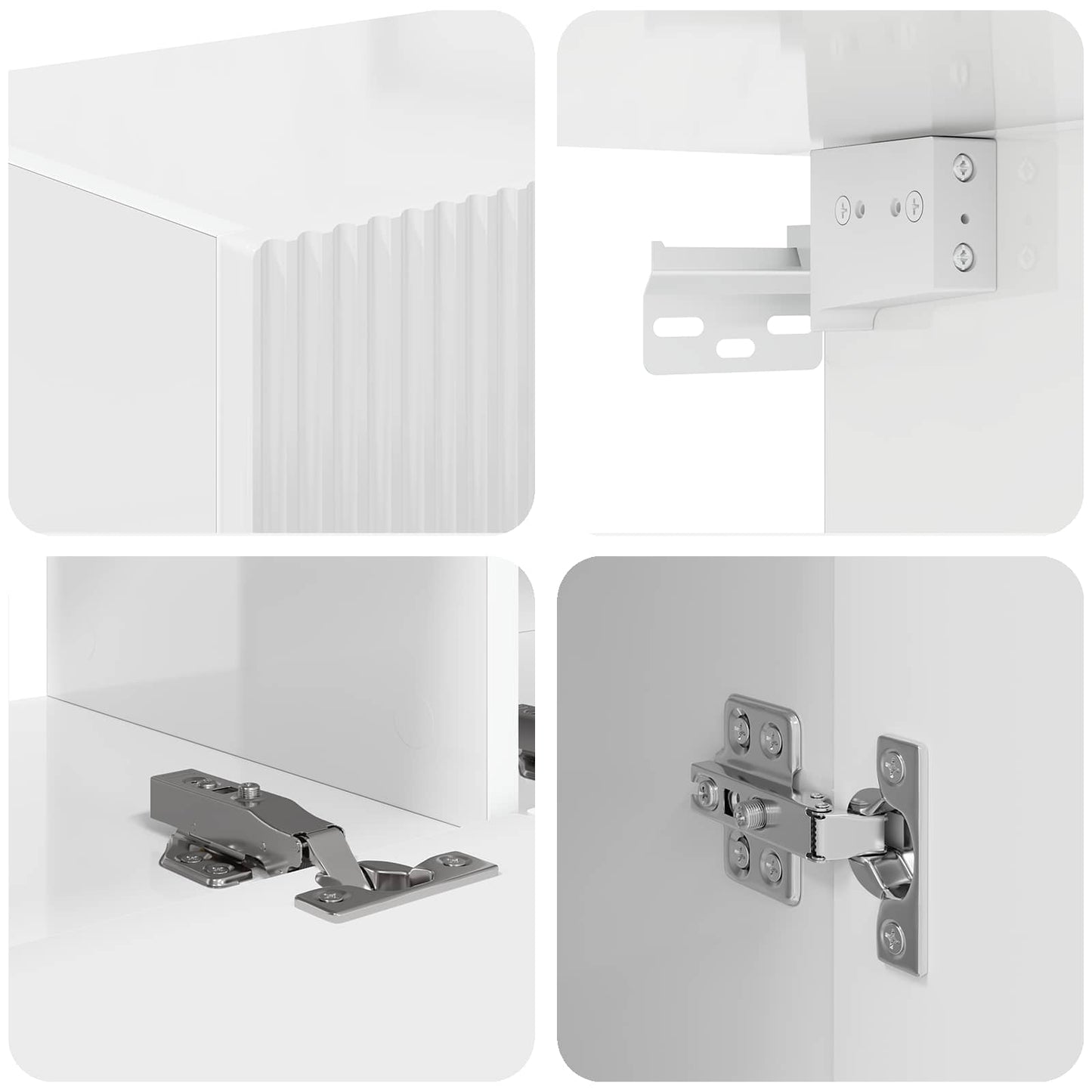 TV Cabinet 5 pcs High Gloss White