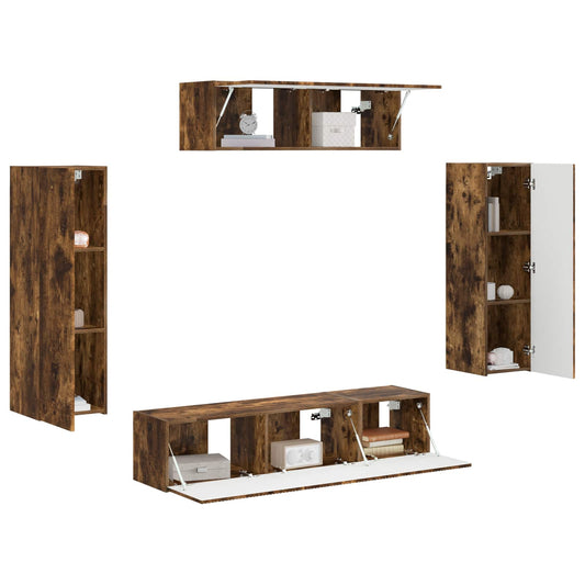 TV Cabinet 5 pcs Smoked Oak
