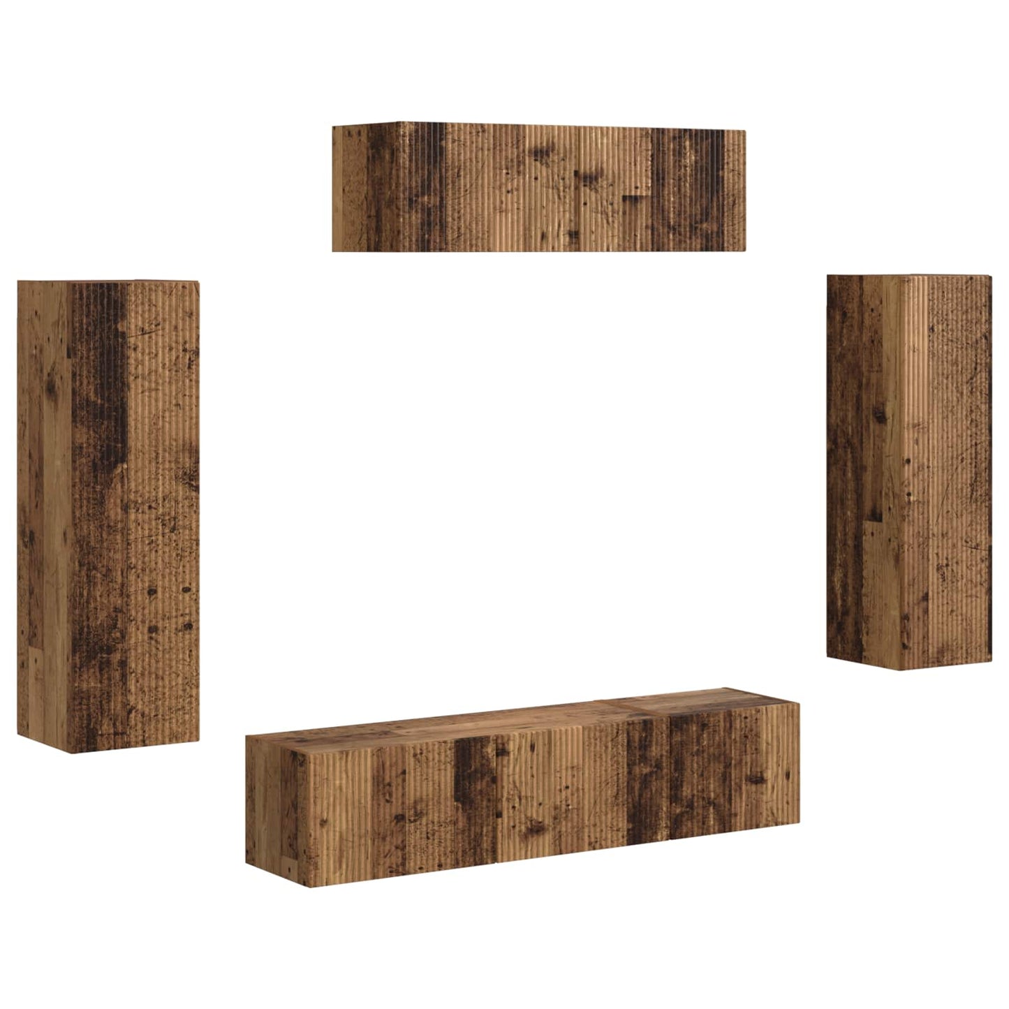 TV Cabinet 5 pcs Old Wood