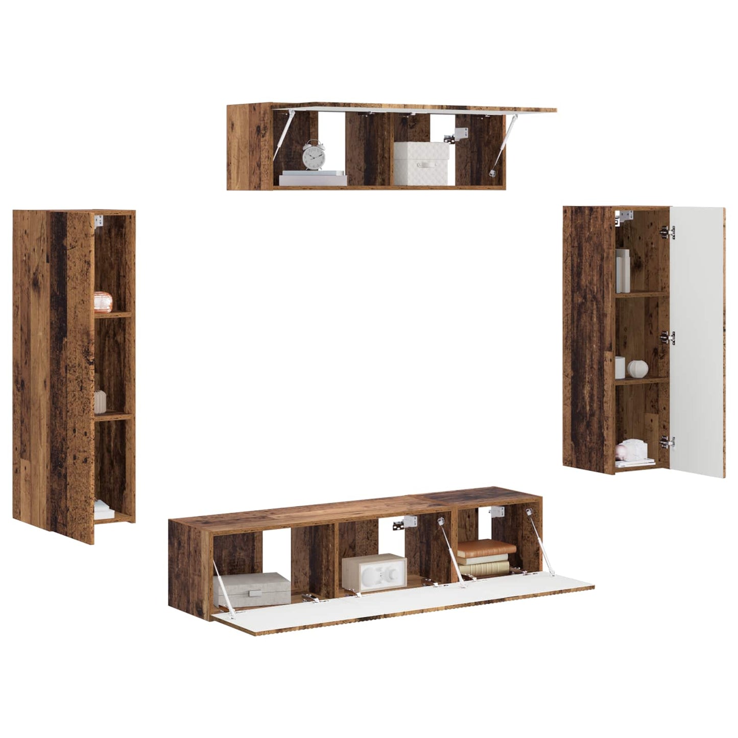 TV Cabinet 5 pcs Old Wood