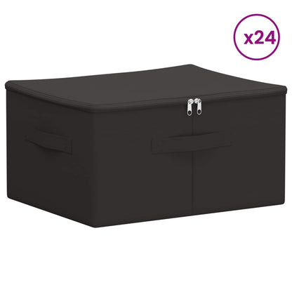 Storage Box 24 pcs Anthracite 50 x 30 x 25 cm Non-woven fabric
