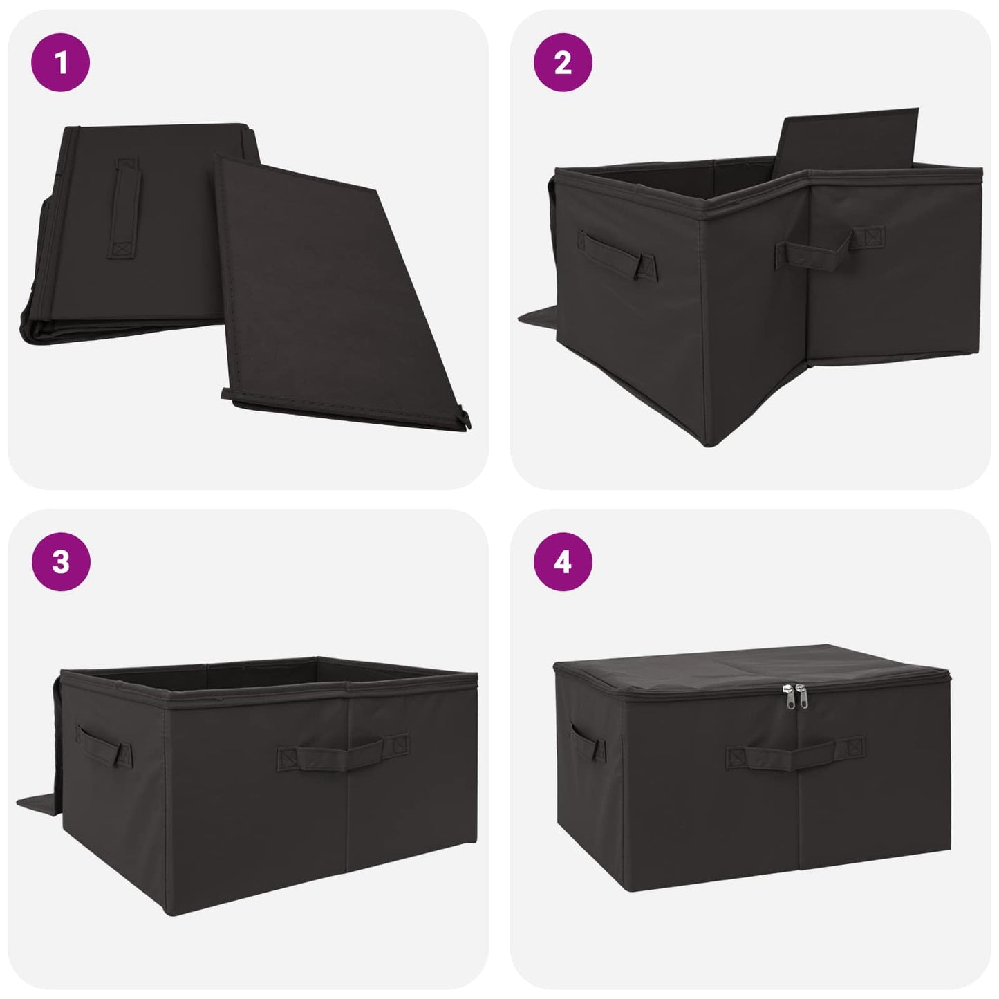 Storage Box 6 pcs Anthracite 55 x 35 x 32 cm Non-woven fabric