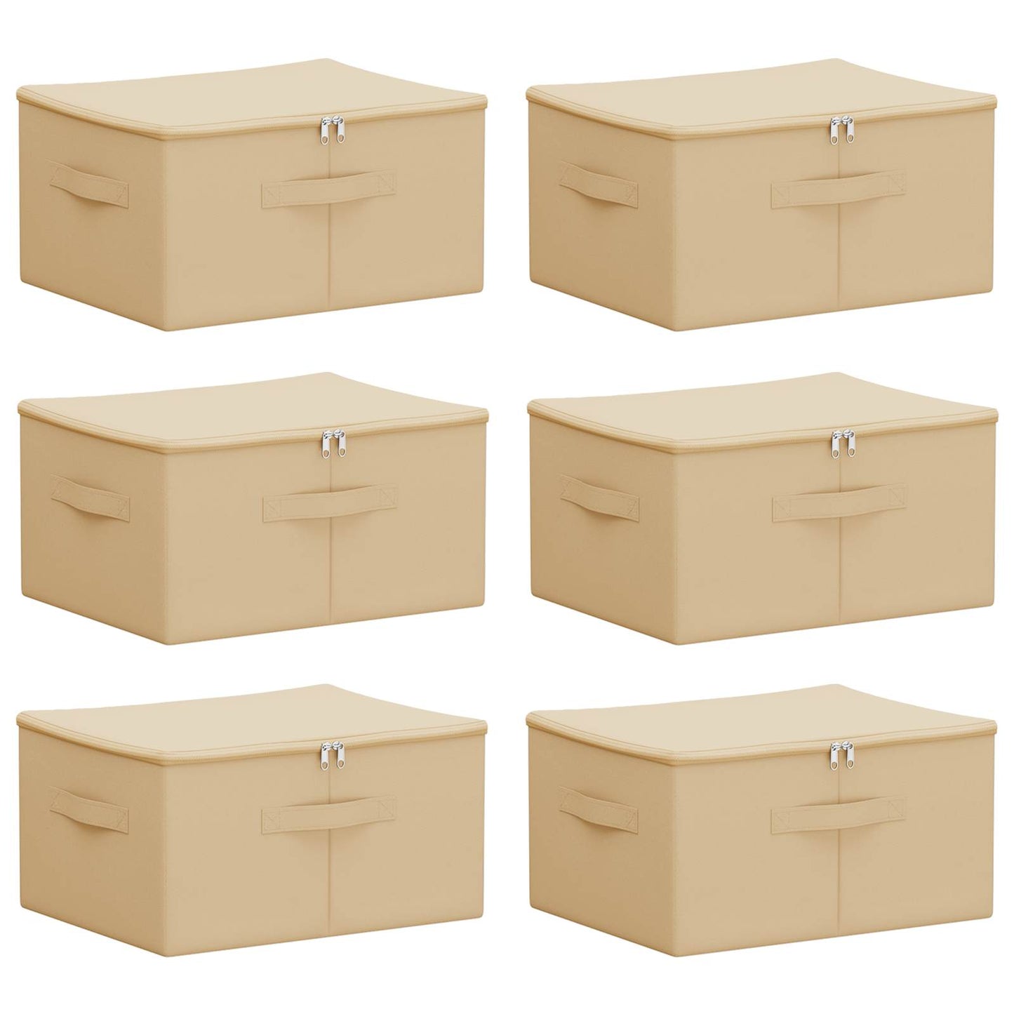 Storage Box 6 pcs Cream 43 x 34 x 23 cm Non-woven fabric