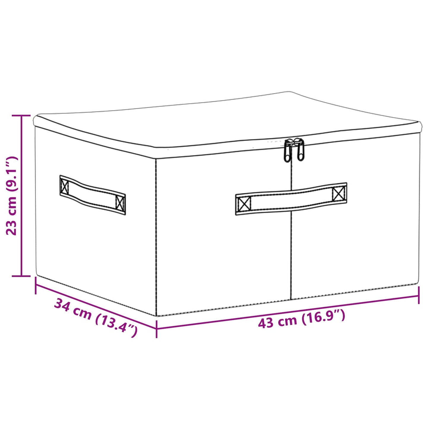 Storage Box 24 pcs Cream 43 x 34 x 23 cm Non-woven fabric