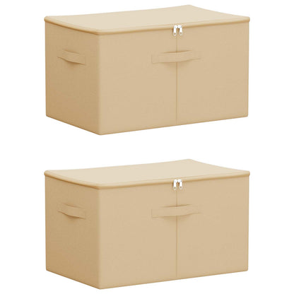 Storage Box 2 pcs Cream 55 x 35 x 32 cm Non-woven fabric