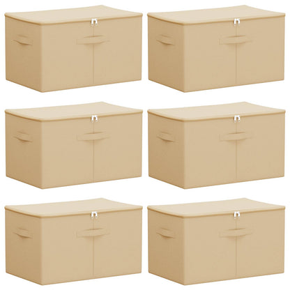 Storage Box 6 pcs Cream 55 x 35 x 32 cm Non-woven fabric