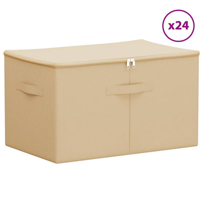 Storage Box 24 pcs Cream 55 x 35 x 32 cm Non-woven fabric