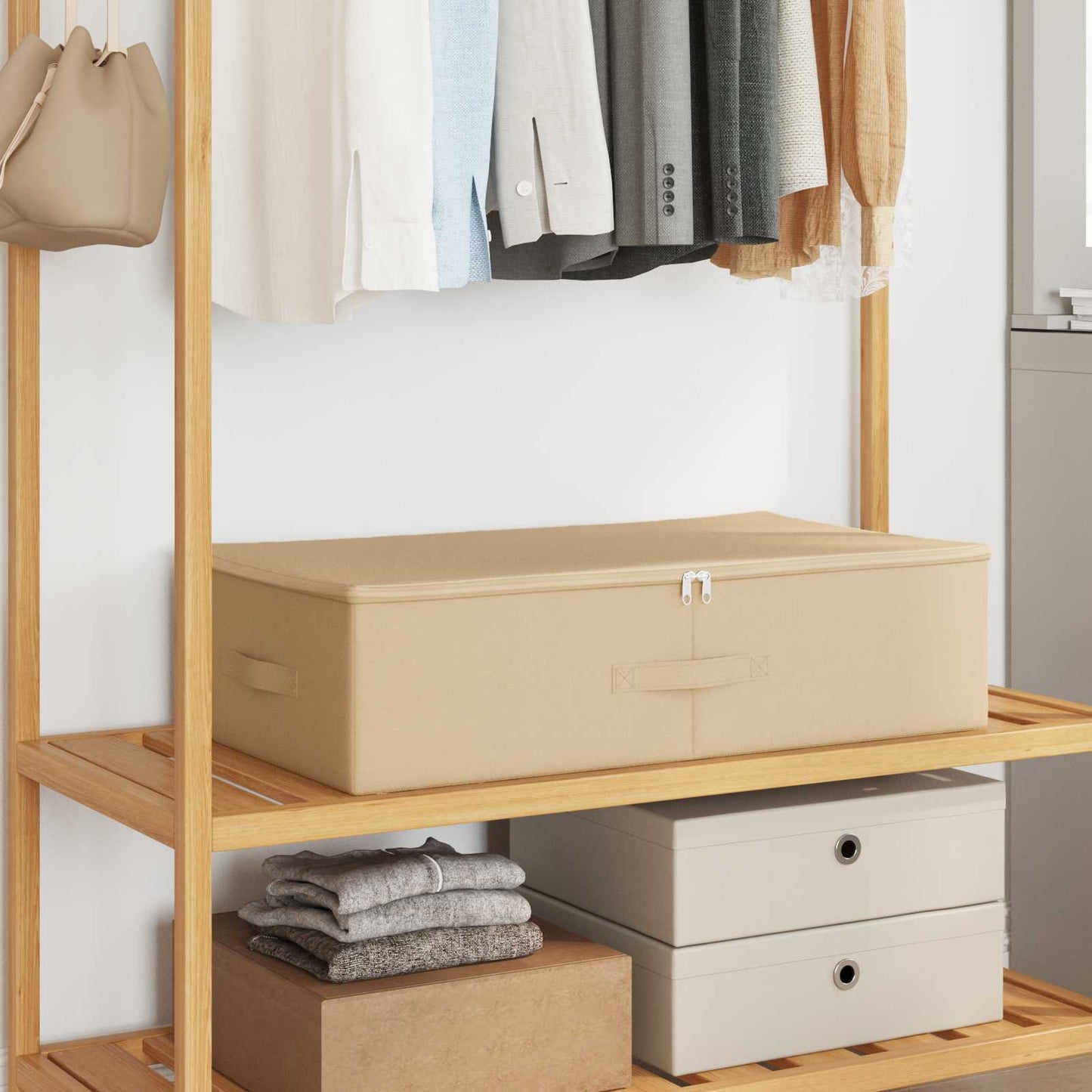 Storage Box 6 pcs Cream 70 x 40 x 18 cm Non-woven fabric