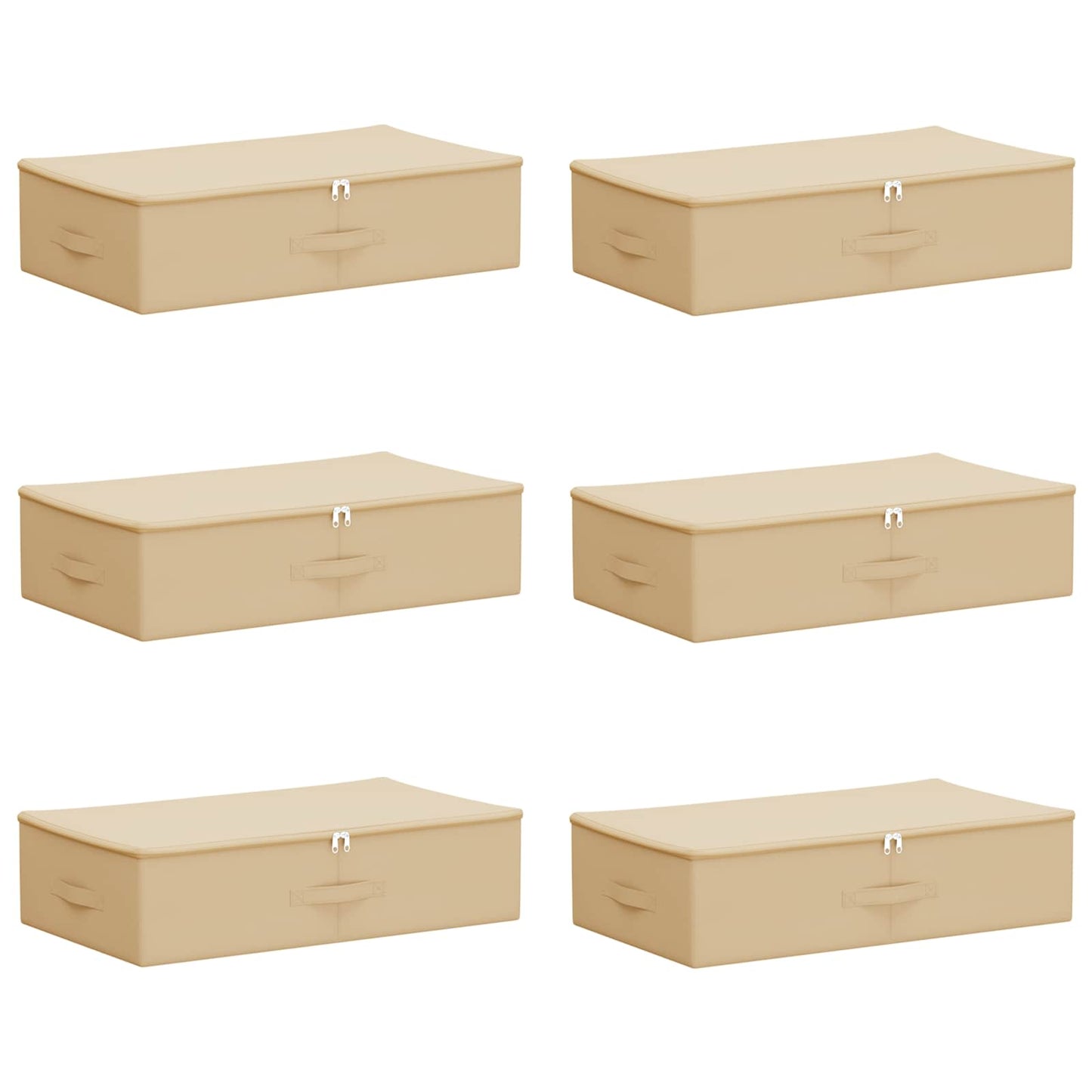 Storage Box 6 pcs Cream 70 x 40 x 18 cm Non-woven fabric