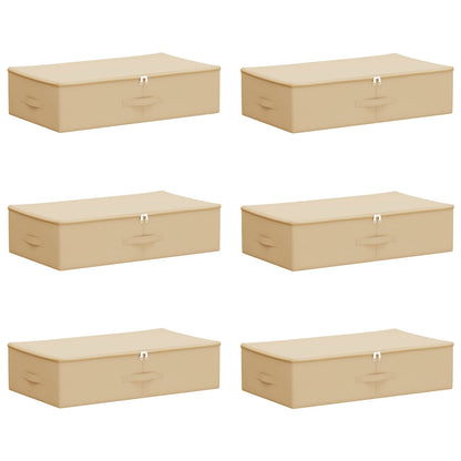 Storage Box 6 pcs Cream 70 x 40 x 18 cm Non-woven fabric